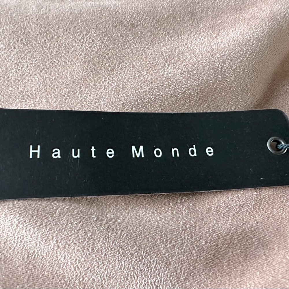 Haute Monde Tan Pencil Skirt with Fringe - Picture 4 of 4